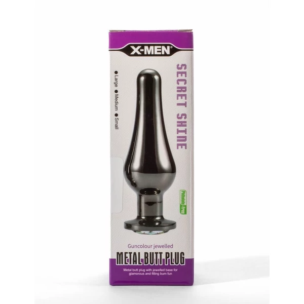 Anál izgató X-men secret shine gun colour jewelled metal butt plug m