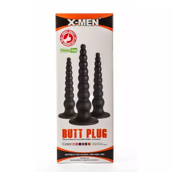 Kis méretú fenékdugó X-men 7.87 butt plug black s