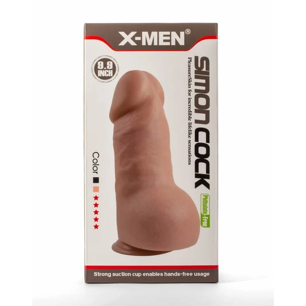 Vaskos fekete tapadótalpas dildó X-men simon 9.9 cock