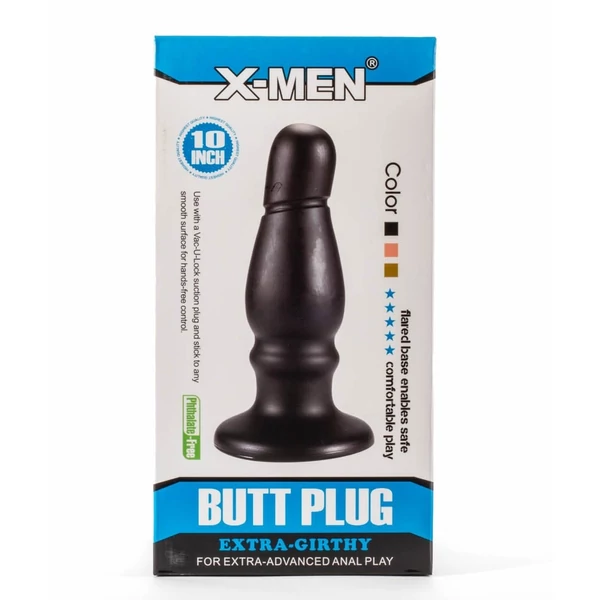 Nagy méretű anális izgató fekete Extra girthy butt plug vii 25 cm X-men 10