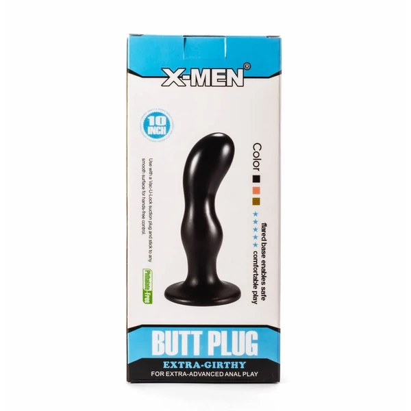 Hajlított végű fekete anál izgató extra girthy butt plug ii X-men 8.66