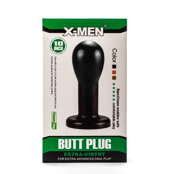 Gömb végű anál dildó fekete 22 cm X-men 8.86 extra girthy butt plug