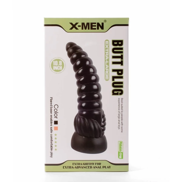 Bordás nagy dildó 27 cm-es X-men 10.9 extra large butt plug black
