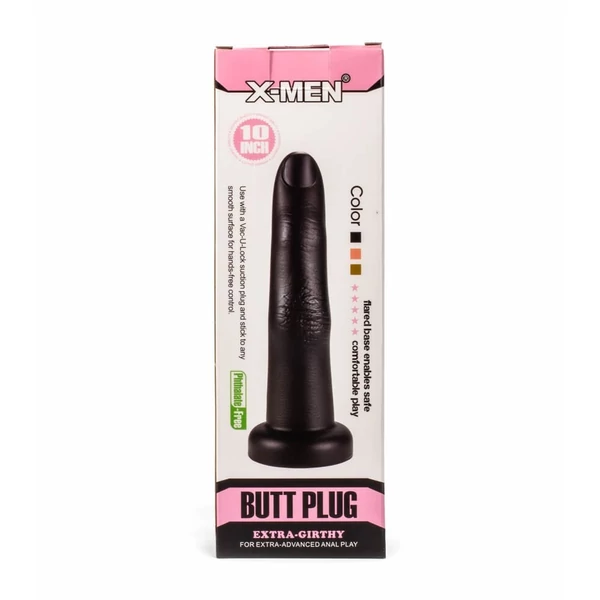 Nagy méretű ujj dildó X-men 10.24 extra girthy butt plug black 26 cm