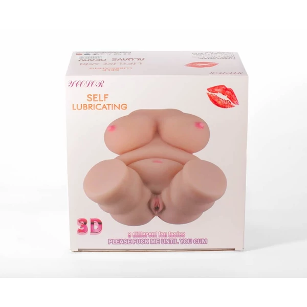 Kövér női test torzó maszturbátor Double hole 3d masturbator