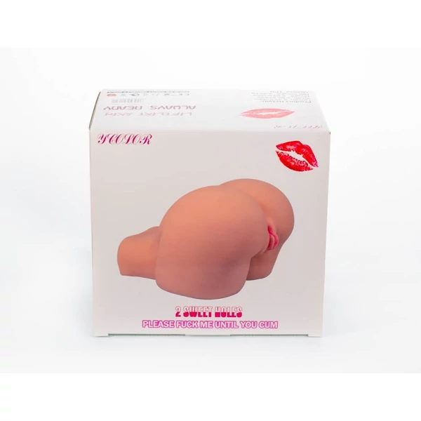 Női fenék maszturbátor 2 testnyílással Double hole masturbator iv testszínű