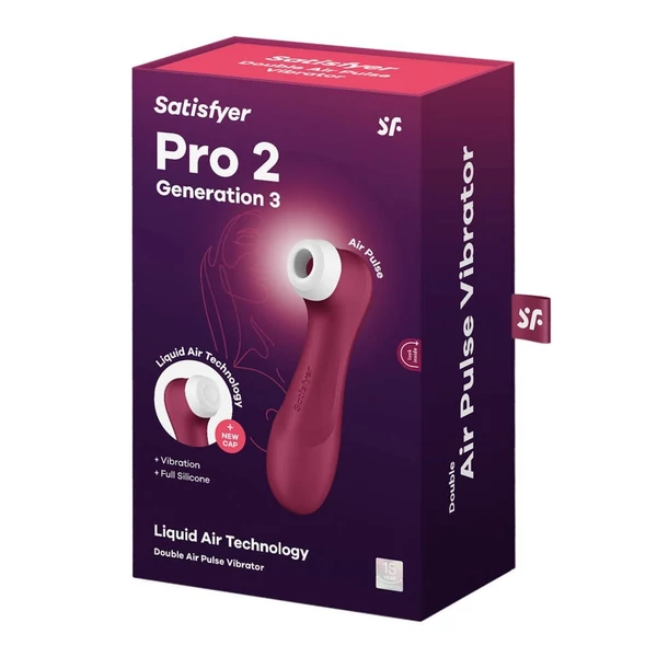 Léghullámos csiklóizgató bordó Satisfyer Pro 2 generation 3 with liquid air