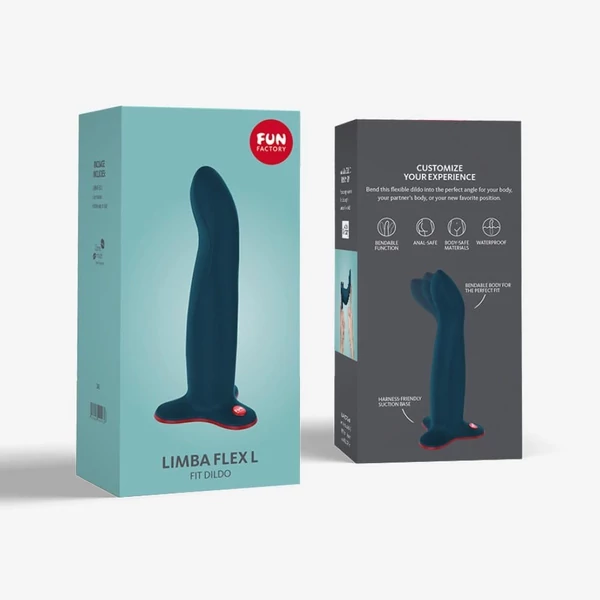 Állítható, hajlítható dildó tapadókorongos Limba flex velvet blue 18 cm