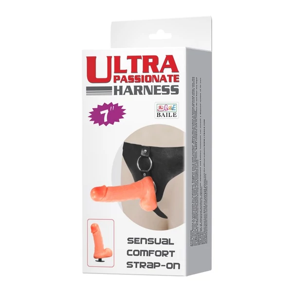 Felcsatolható dildó dupla behatoláshoz is - Strap-on, pu strap 18 cm