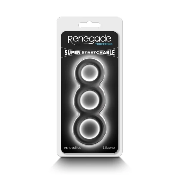 Péniszgyűrű hármas Renegade threefold - black