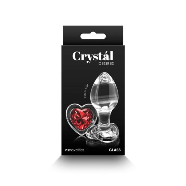 Üveg fenékdugó M méret Crystal desires red heart - medium