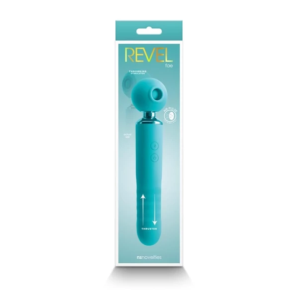 Lökő, masszírozó és csiklóizgató vibrátor 3 az egyben, Revel Fae Teal