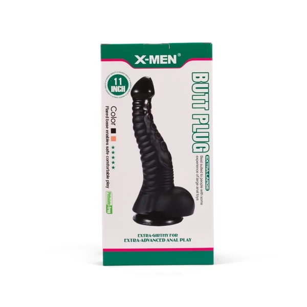 Anális dildó X-men 11” butt plug black ii 28 cm