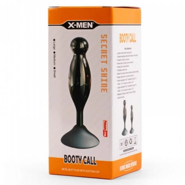 Fém anál plug tapadókoronggal X-MEN Secret Shine Booty Call S VI