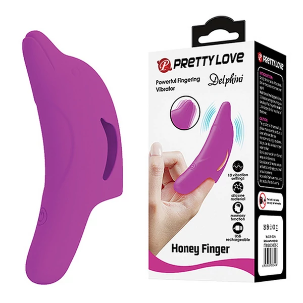 Ujjazó vibrátor Delphini honey finger lila