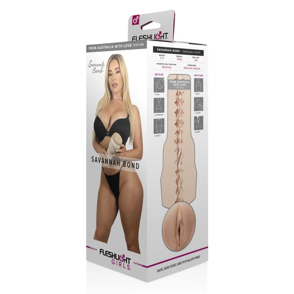 Pornósztár vaginája maszturbátor Fleshlight girls Savannah Bond puncija