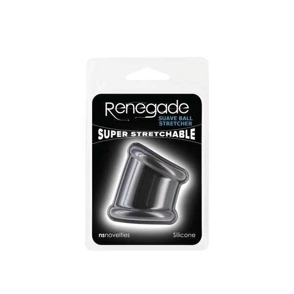 Vastagított szilikon péniszgyűrű Renegade - Suave Ball Stretcher - Black
