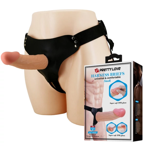 Felköthető üreges dildó Pretty Love Stark harness briefs flesh