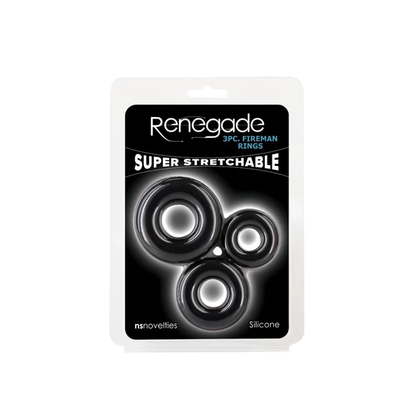 Péniszgyűrű szett Renegade - 3pc fireman rings - black