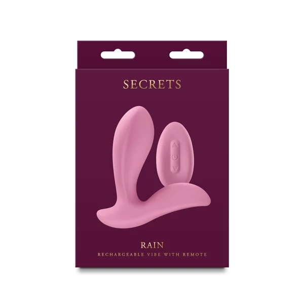 Távirányítós viselhető vibrátor - Secrets Rain coral