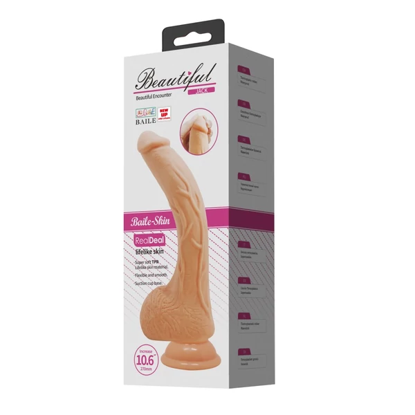 Letapasztható vibrátor Beautiful Jack vibrációs pénisz 27 cm