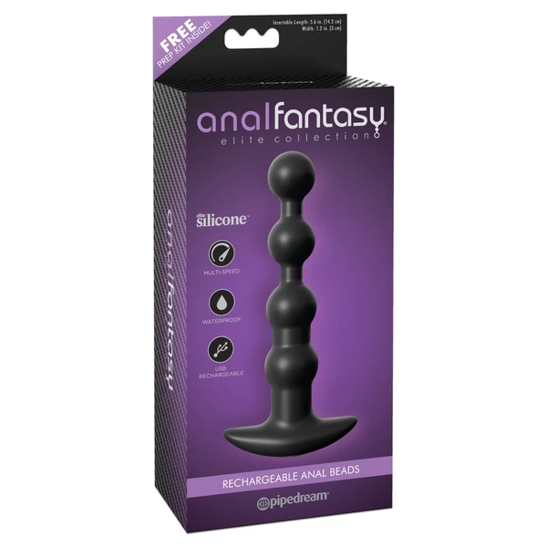 Tölthető Anális Gyöngyök Rechargeable anal beads black