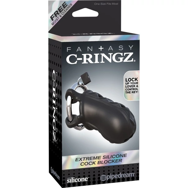 Péniszketrec Extreme silicone cock blocker black