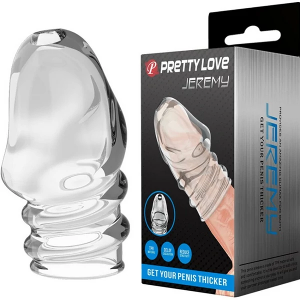 Átlátszó péniszvastagító makkra Pretty Love Penis Sleeve Jeremy