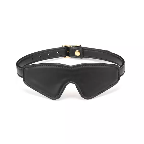 Fekete műbőr szemmaszk Black organosilicon blindfold