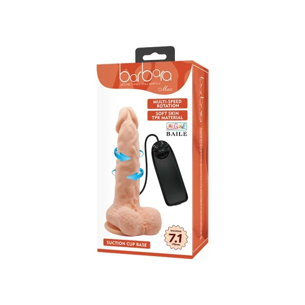 Letapasztható vibrátor forgómozgással - Barbara Max Multi-Speed Vibration Dildo 7.1"