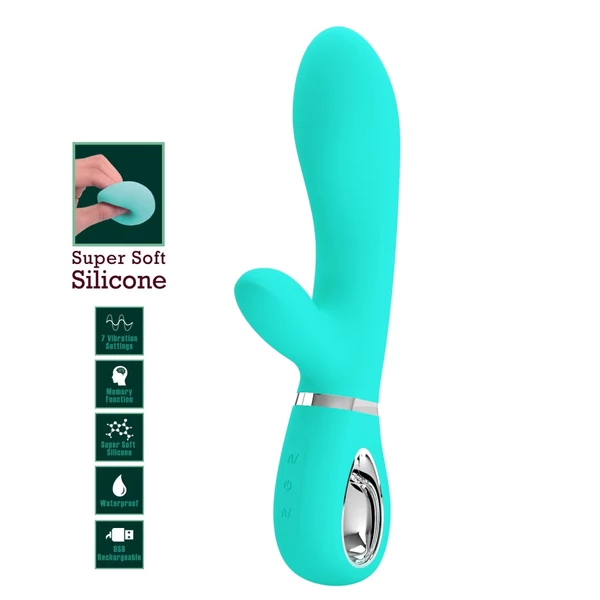 Csiklókaros puha szilikon g-pont vibrátor Pretty Love Thomas Green 20cm