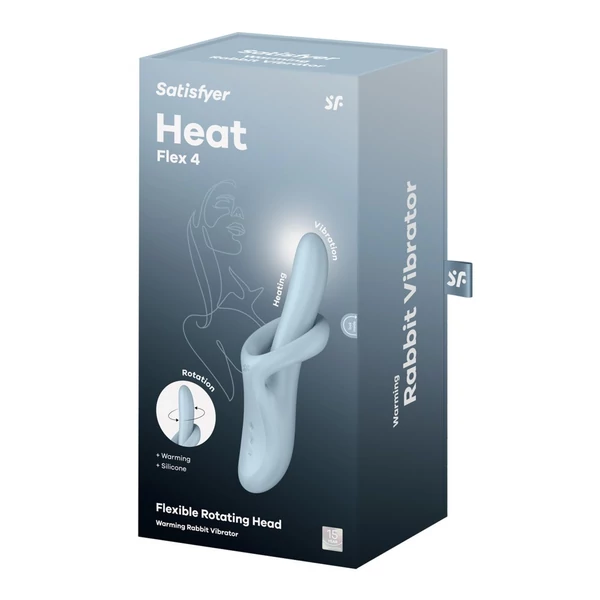 Forgófejes melegíthető rugalmas vibrátor Heat Flex 4 (világoskék)