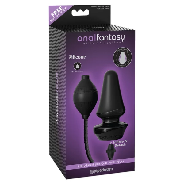 Felfújható Szilikon Anál Plug Inflatable silicone butt plug black