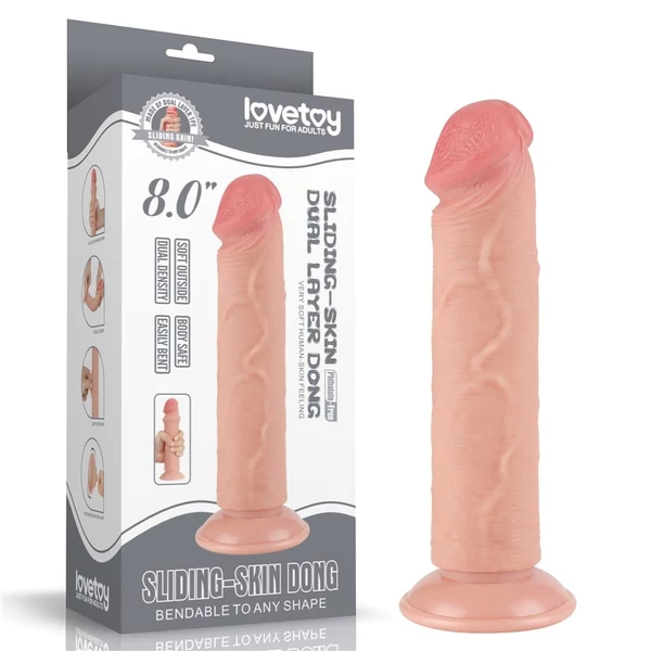 Csúszóbőrös dupla rétegű realisztikus dildó 20 cm világos - 8'' Sliding Skin Dual Layer Dong Flesh II