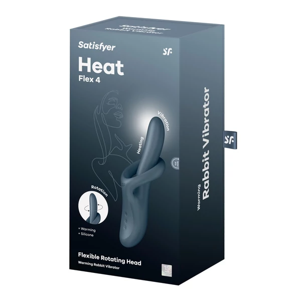 Forgófejes melegíthető rugalmas vibrátor Heat Flex 4 (sötét kékesszürke)
