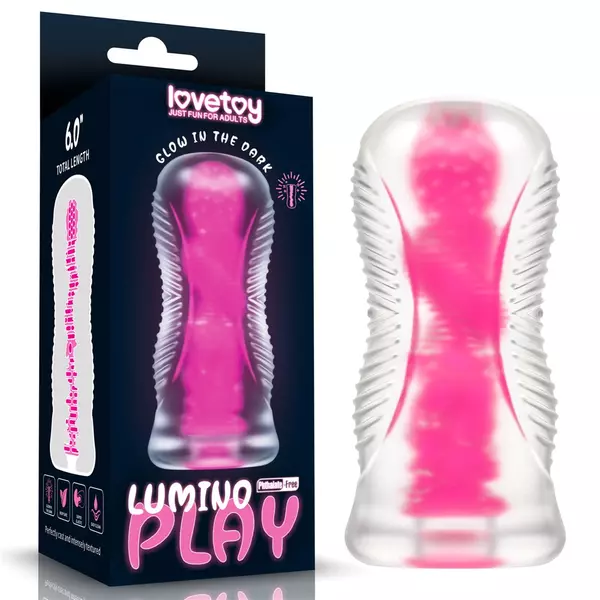 Fluoreszkáló maszturbátor 6.0 lumino play rózsaszín ragyogás 15 cm