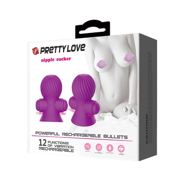Vibrációs bimbószívó Pretty love nipple sucker purple