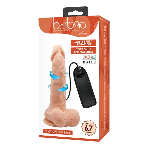 Letapasztható vibrátor forgómozgással - Barbara Max Multi-Speed Vibration Dildo 7.1"