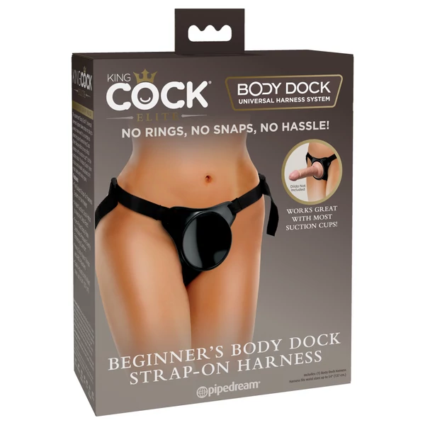 Hám tapadókorongos szexjátékoknak Beginner's body dock strap-on harness fekete
