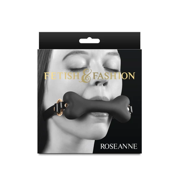 Fekete csont alakú szilikon szájpecek - Fetish & Fashion Roseanne black