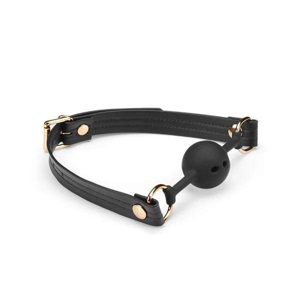 Fekete pántos szilikon szájpecek Black organosilicon ball gag