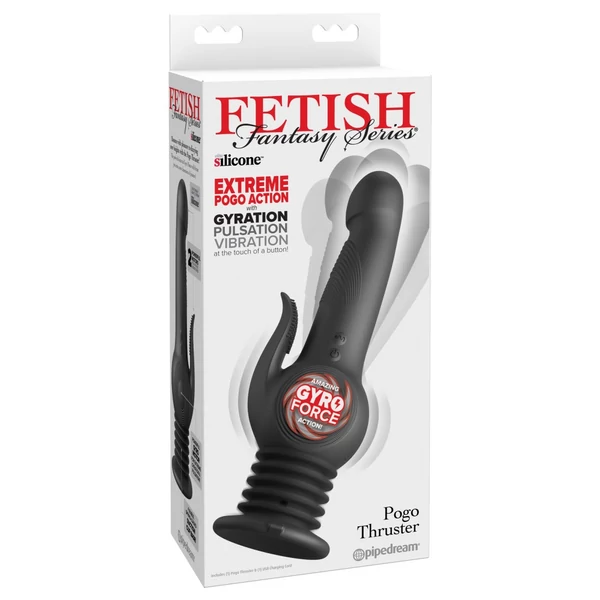 Forgó és fel-le mozgó letapasztható csiklóizgató vibrátor - Fetish Fantasy Series Pogo Thruster black