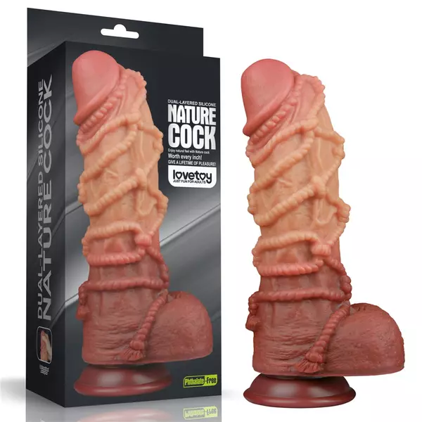 Kétrétegű nagy dildó 26 cm-es tapadótalpas platinum silicone cock