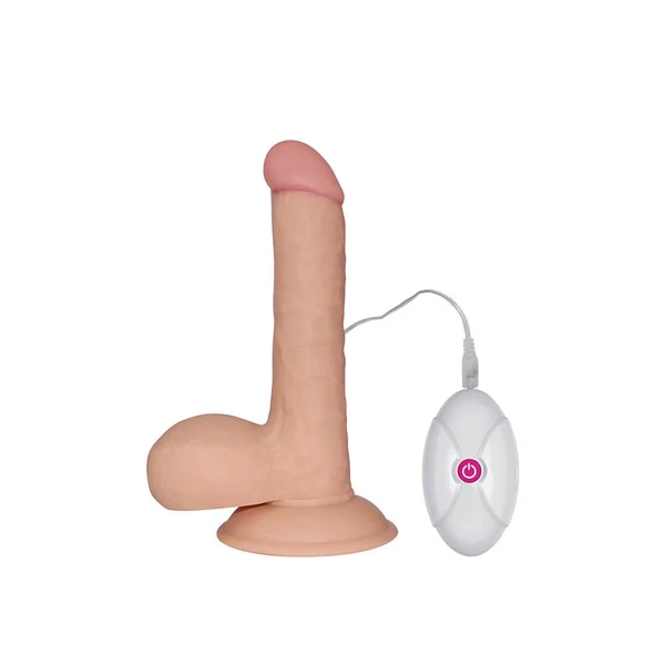 Távirányítós letapasztható realisztikus vibrátor 18 cm - The Ultra Soft Dude vibrating