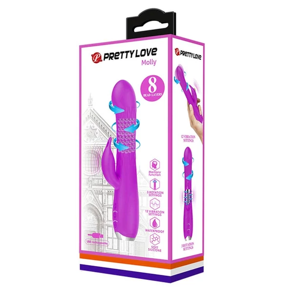 Pretty Love Molly Purple Nyuszi vibrátor forgó funkcióval