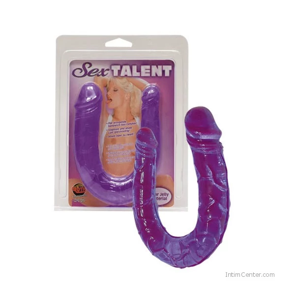 Lila zselés kétvégű dildó Sex Talent Double Dong
