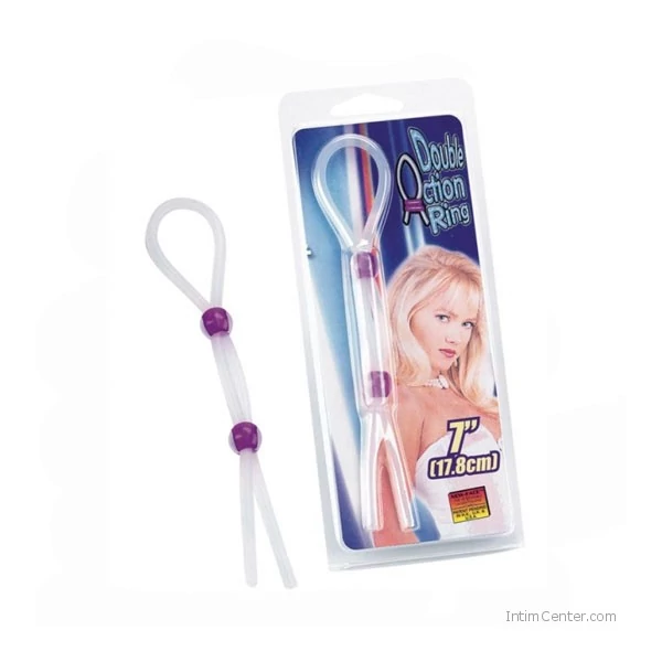 Állítható pénisz- és heregyűrű Silicon Cock Ring With 2 Beads Lavender